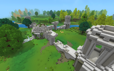 The first temple is easy to find by following large marble columns