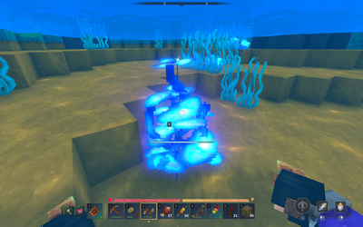 azure kelp in a lake