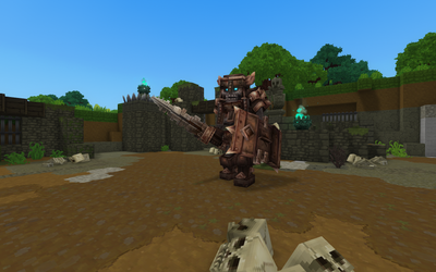 fighting large skeleton praetorian boss